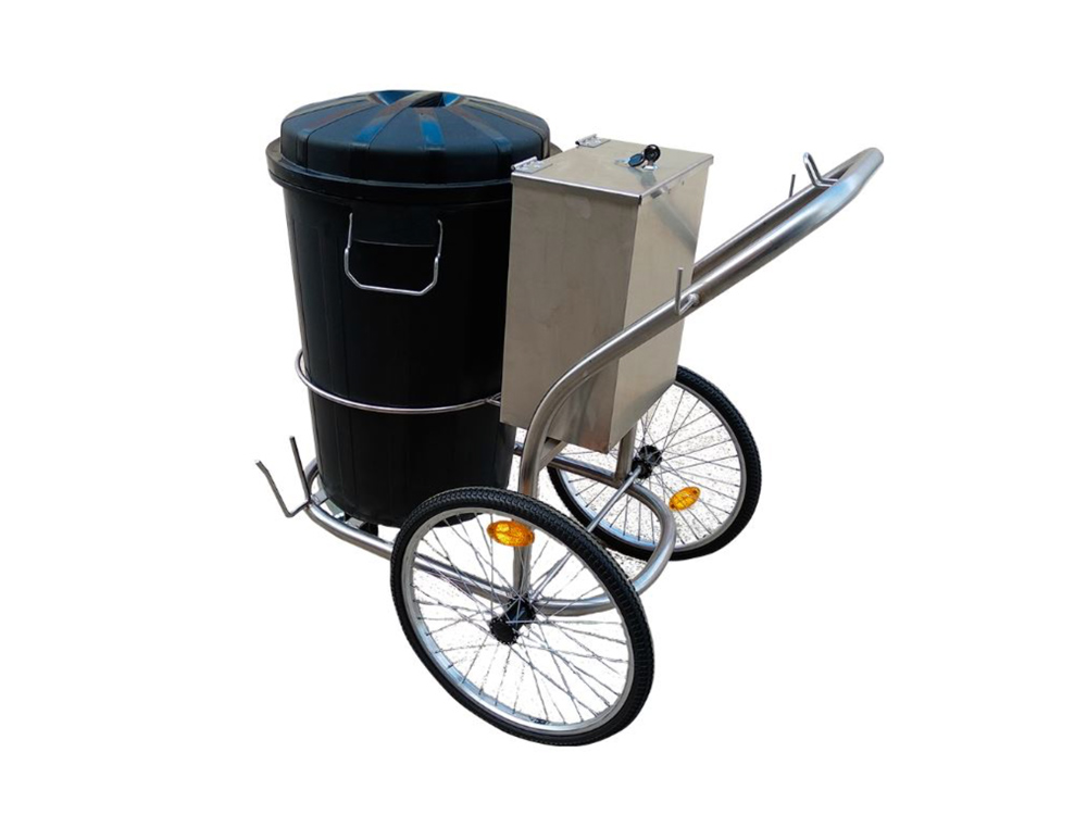 Carro barrendero cubo negro