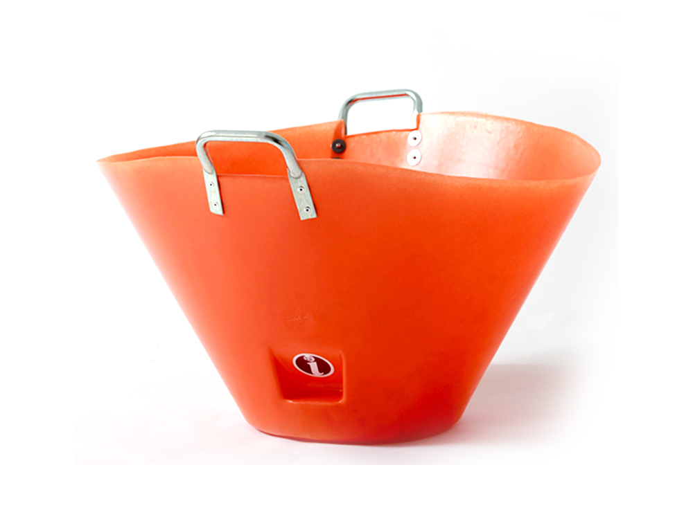 Capazo 2 asas metal naranja